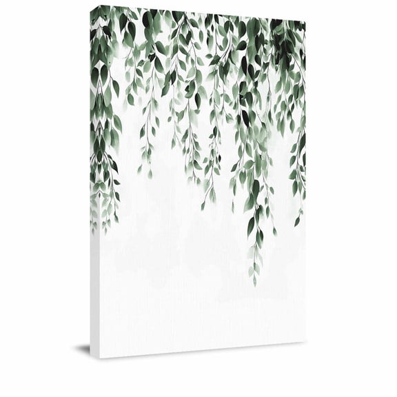 Canvas Wall Art, Green Eucalyptus Framed Canvas Prints for Hallway Living Room, Weeping Botanical Leaf Watercolor Extra Large Gallery Wrapped Wall Decor for Home Office, Gifts, 20"x30" Ship Next Day