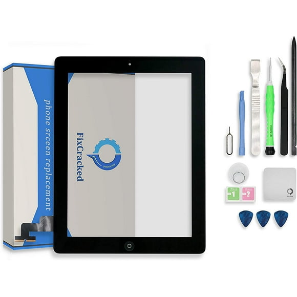 iPad 2 Screen Replacement,FixCracked iPad 2 Digitizer Touch Screen Front Glass Assembly Black-Includes Home Button +