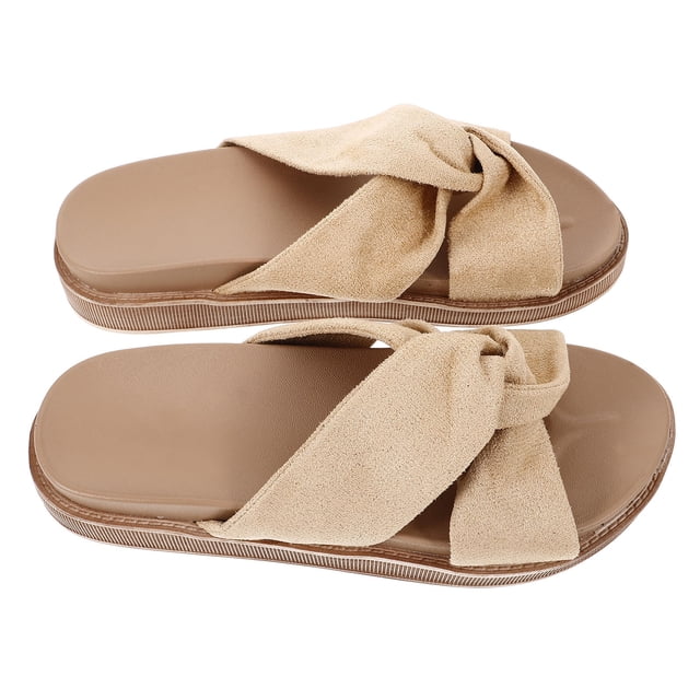 KAKOWELY 1Par Sandalias Para Mujer Con Suela Plana Hawaii Color Beige Ligeras Y Cómodas Para