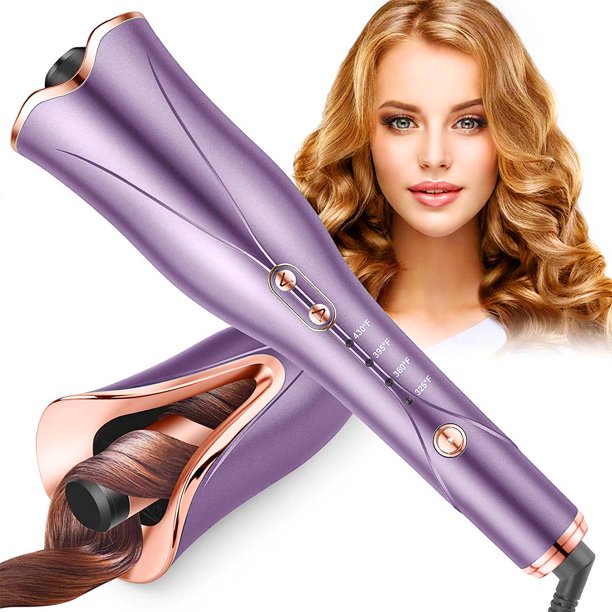 Duomishu Auto Hair Curler Automatic Curling Iron Wand with DualVoltage,4 Temp & Timer, Beach