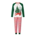 thumbnail image 2 of Franhais Family Pajamas Matching Set Christmas Tree Print Long Sleeve Tops and Elastic Striped Pants Loungewear Soft Sleepwear, 2 of 10