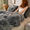 XeGe 3 Piece Faux Fur Duvet Cover Set, Luxury Ultra Soft Velvet Furry