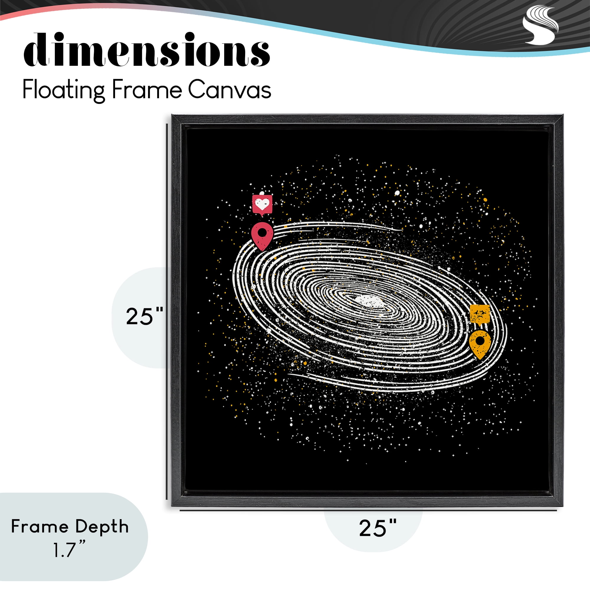 Stupell Industries Love Long Distance Black Framed Floater Canvas Wall Art, design by Tobe Fonseca
