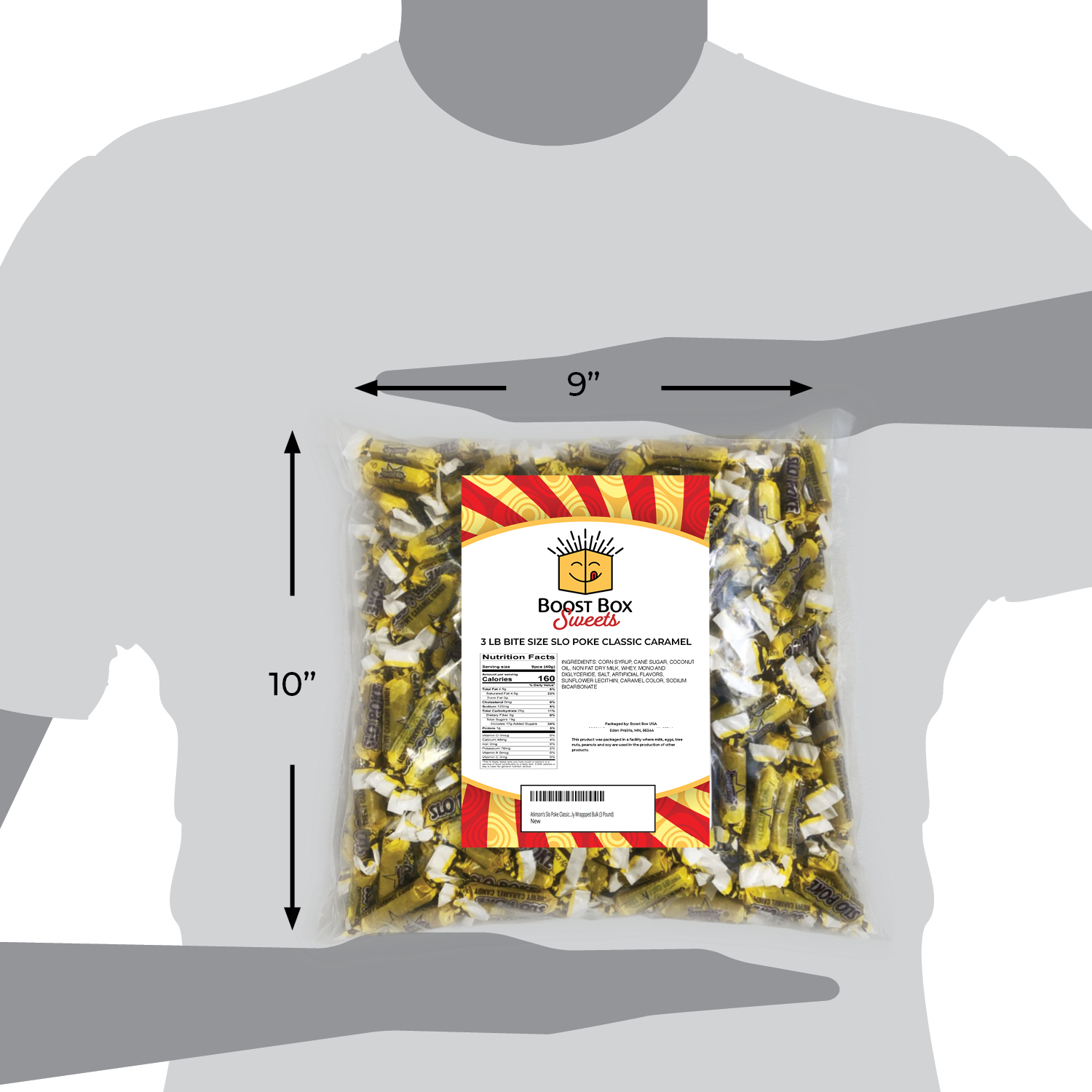 Atkinson's Slo Poke Classic Caramel Chewy Bite-Sized Candy Individually Wrapped Bulk (3 Pound)
