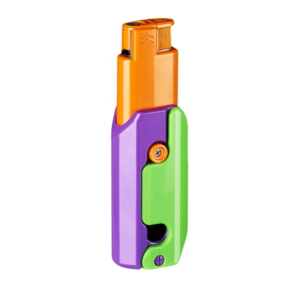 QTBIUQ Retractable and Foldable Cool Lighter Blue Flame Windproof Inflatable Lighter Purple