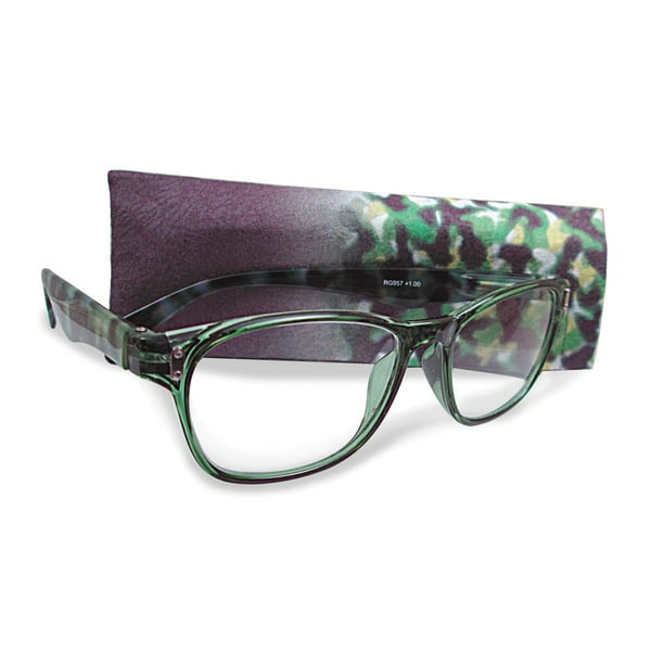 Green +2.25 Magnification Reading Glasses