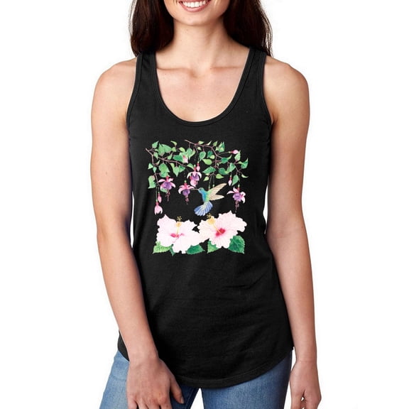 Artshine Fuschia And Hummingbird Racerback Tank Women -Gabby Malpas Designs, Female Large