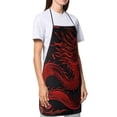 thumbnail image 4 of Easygdp Red Dragon On Black Apron Waterdrop Resistant with 2 Pockets,Oil Resistant Cooking Kitchen Chef Apron for Women Men, 4 of 7