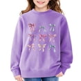 thumbnail image 2 of NAISIBABY Girls' Sweatshirts,Round Neck Fleece-Lined Thickened Long-Sleeve Pullover Sweatshirt Purple Size 6, 2 of 4