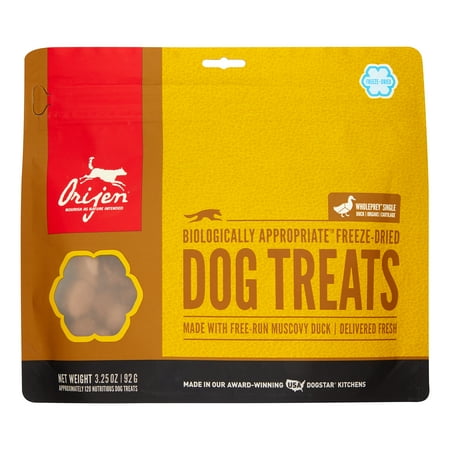 UPC: 0064992582326 | Orijen Biologically Appropriate Free Run Duck Freeze Dried Dog Treats 3.25 oz