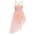 thumbnail image 2 of iiniim Kids Girls Glitter Sequins Ballet Dance Asymmetric Tutu Dress Leotard Ballerina Dancewear, 2 of 7