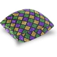 thumbnail image 5 of GZHJMY Mardi Gras Throw Pillow Covers Fleur De Lis Glitter Zigzag Pillowcase Sofa Carnival Party Decor Back Cushion Case 2 Pack Fat Tuesday Gift 16" × 16", 5 of 5