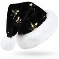 thumbnail image 1 of Christmas Hat for Adults, Deluxe Velours Santa Hat with Soft Liner, Plush Brim Santa Claus Santa Hat with Golden Sequins Snowflake for Men Women, 1 of 4