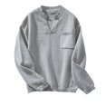 thumbnail image 1 of Pull Col Rond pour Femmes Mode Décontractée Col en V Boutons Cardigan à Manches Longues d'Hiver Pull Tricoté Veste Pull S-57 Gris S, 1 of 9