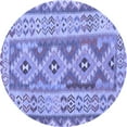 thumbnail image 1 of Ahgly Company Indoor Round Southwestern Blue Country Area Rugs, 4' Round, 1 of 4