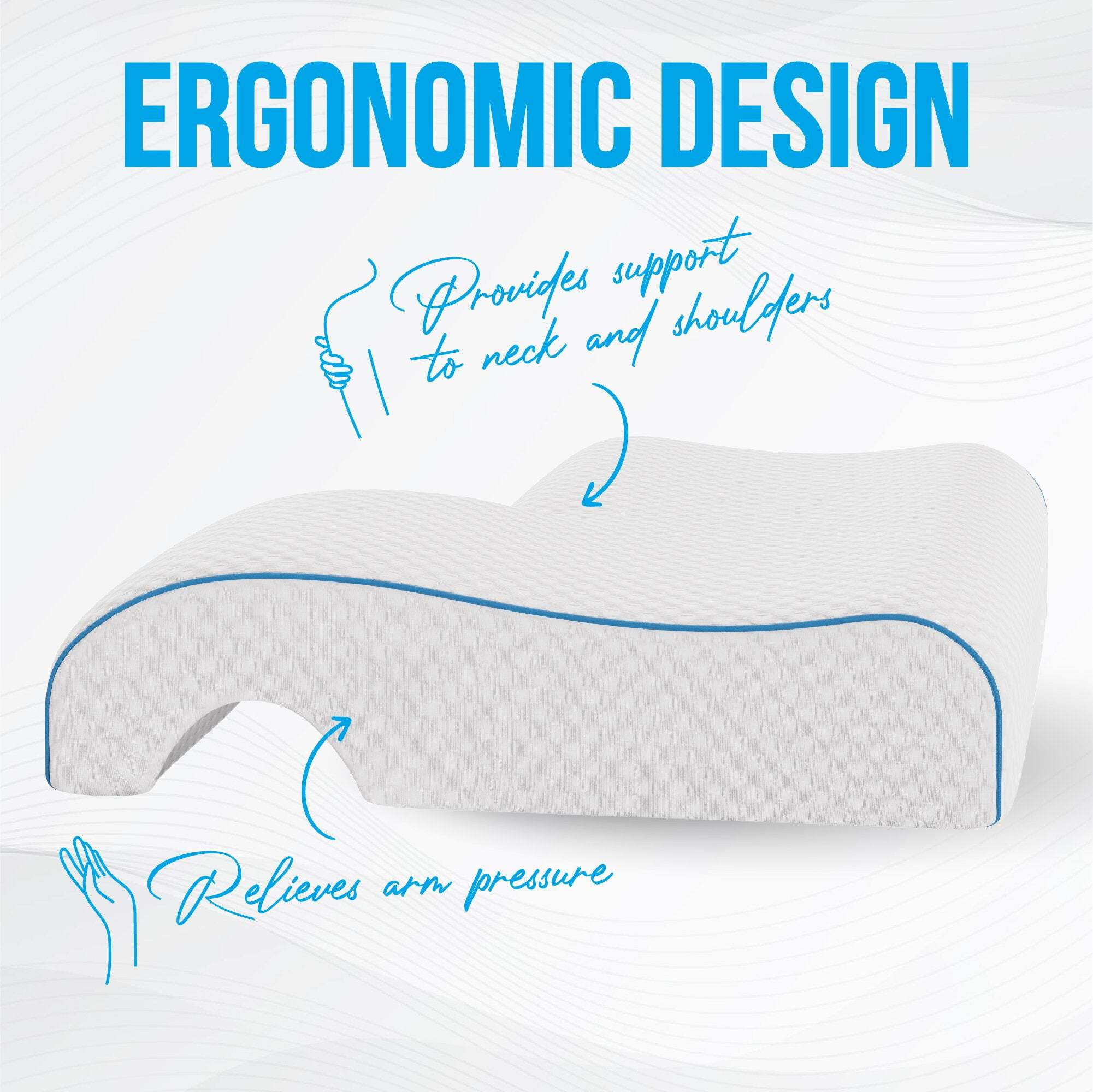 Mars Wellness Memory Foam Cuddle Pillow - Ergonomic Design Arm Tunnel