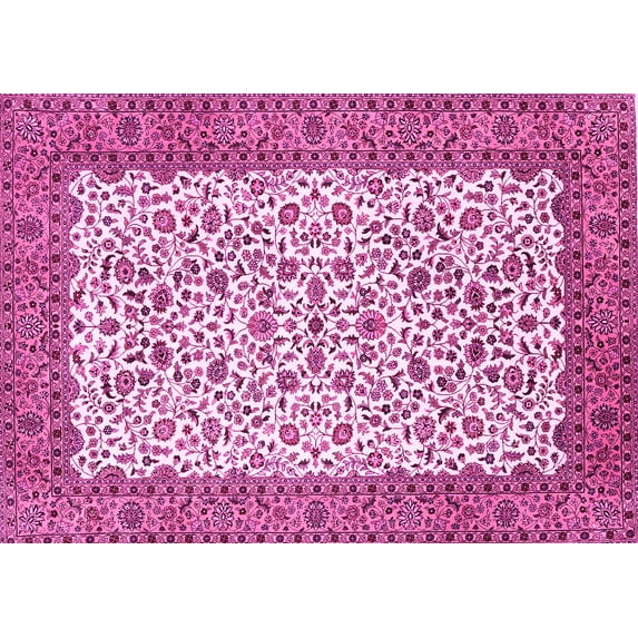 Ahgly Company Indoor Rectangle Persian Pink Traditional Area Rugs, 7' x 9'