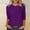 Purple, variant on LNWUY Tops for Women 3/4 Sleeve Crewneck Cute Basics Tees Casual Fashion Spring Summer T Shirts Business Work Tee Top Brown XXL