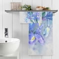 thumbnail image 5 of Coolnut Beautiful Irises Print Bath Towels Set - 1 Bath Towel 1 Washcloth Extra Absorbent 100% Cotton Towels, Super Soft Bathroom Towels for Home, Hotel Washcloth Gift, 5 of 7
