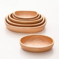 thumbnail image 4 of Oval Wooden Tray Dinner Plates Tableware Bowl for Dishes Snacks Dried Fruits, 4 of 11