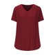 thumbnail image 4 of Camisetas de Verano de Manga Corta de las Mujeres Tira de Color Sólido Grande de Punto de Cuello Redondo, Poliéster Ligero para Uso Diario Y de Ocio Casual, 4 of 7