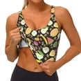thumbnail image 3 of Fotbe Fruits Sujetador Deportivo Largo sin Aros para Mujer con Almohadillas y Soporte Medio, Transpirable y Absorbente, Camiseta Tipo Chaleco o Tank Top-Small, 3 of 8
