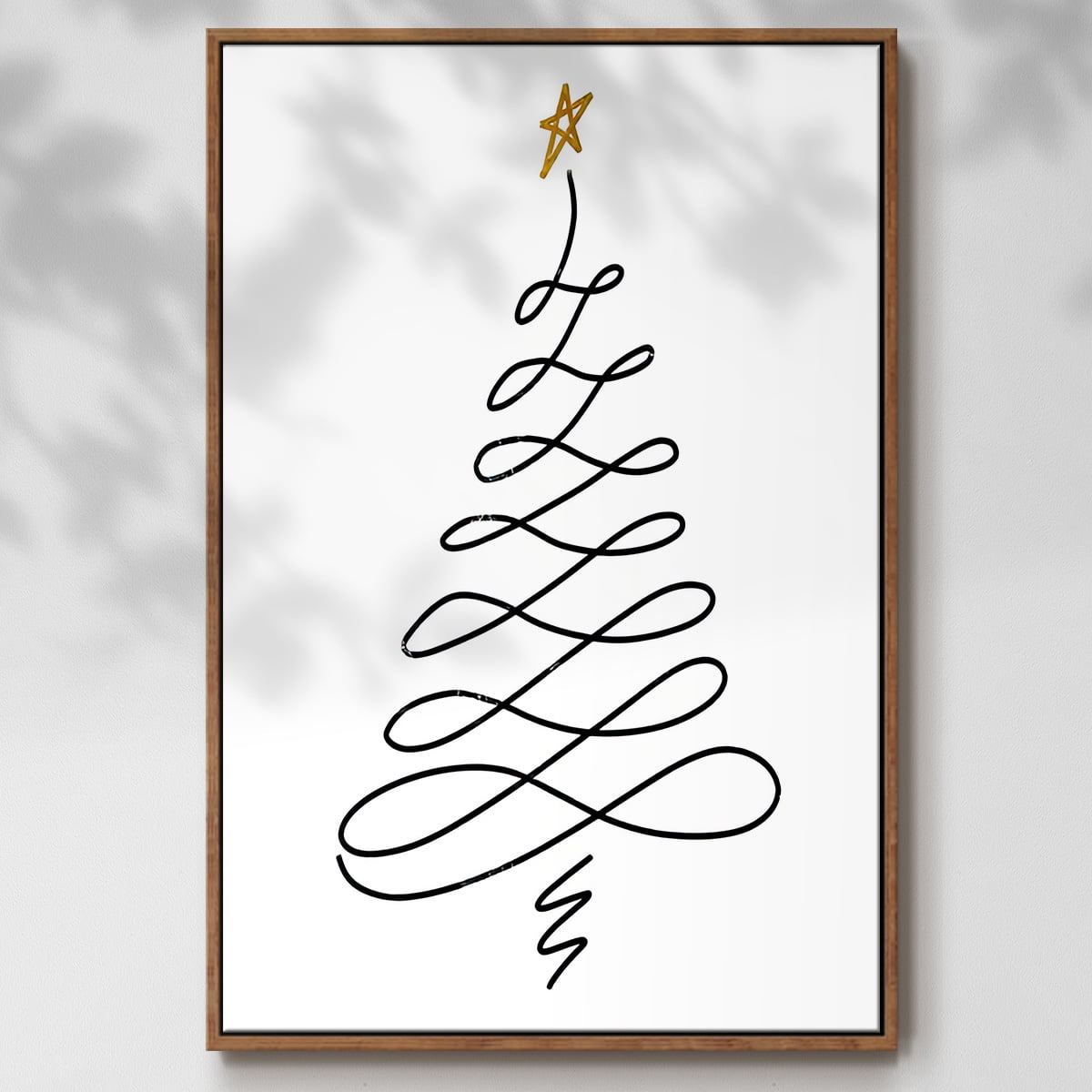 Christmas Tree III - Framed Gallery Wrapped Holiday Canvas - 25 x 37 - Rosewood Frame
