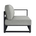 thumbnail image 3 of Modular Lounge Loveseat Sofa, Grey Gray, Aluminum Metal, Outdoor Patio Balcony Cafe Bistro Garden Hospitality Restaurant, Modern Contemporary HB36552, 3 of 9