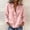 Pink, variant on Ribbed Shirts Chambray Shirt Trendy Ladies' Casual Quarter Sleeve V-neck Solid Color Top Shirt Yellow M