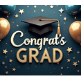 thumbnail image 4 of Graduation Party Supplies Congrats Grad Banner Backdrop Background with Balloons and Confetti Decorations for Graduation Ceremony Celebration Classroom Event, 4 of 4