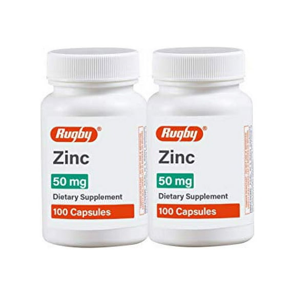 Rugby Zinc 50 mg 100 Count Capsules (Pack of 2)