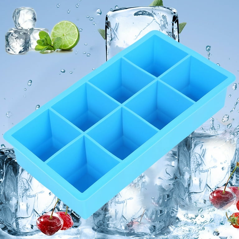Miuline Silicone Ice Cube Trays - 8 Square Cubes Per Tray Ideal For  Whiskey, Cocktails, Soups, Baby Food And Frozen Treats - Flexible And BPA  Free For Easy Stacking 