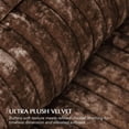 thumbnail image 5 of EVERGRACE Velvet Quilt Set King Size, Luxurious Soft Striped Channel Bedding Set, Lightweight Velvet Comforter for All Season, Oversized Bedspread Coverlet with 2 Matching Shams, Rust Brown, 5 of 8