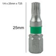 thumbnail image 3 of 4Pcs Magnetic T6-T40 Hex Head Screw Driver Bit 1/4Inch Hex Shank 25Mm Spanner, 3 of 5
