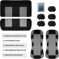 thumbnail image 5 of 9pcs Car Seat Covers Full Set Front Split Rear Bench For Car Universal Cloth SUV Sedan Van Automotive Interior Covers Blue, 5 of 5