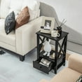 thumbnail image 3 of Costway Modern Nightstand with Bottom Drawer Storage Shelf Small Side End Table Black, 3 of 10