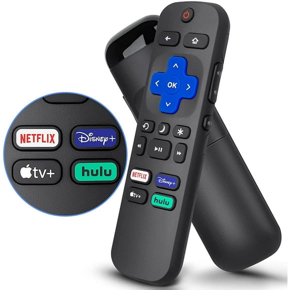 Replacement Remote for Roku TCL, Philips, JVC, RCA, Magnavox, Sanyo, LG, Haier Roku TVs, with Apple TV+, Netflix, Disney+, Hulu Buttons