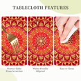 thumbnail image 6 of Mandala Red Waterproof Picnic Patio Party Round Table Cloth Cover Decorations Fabric 60 Inch Circular Tablecloth for 20-47 Inch Home Dining Room Kitchen Decor, 6 of 6