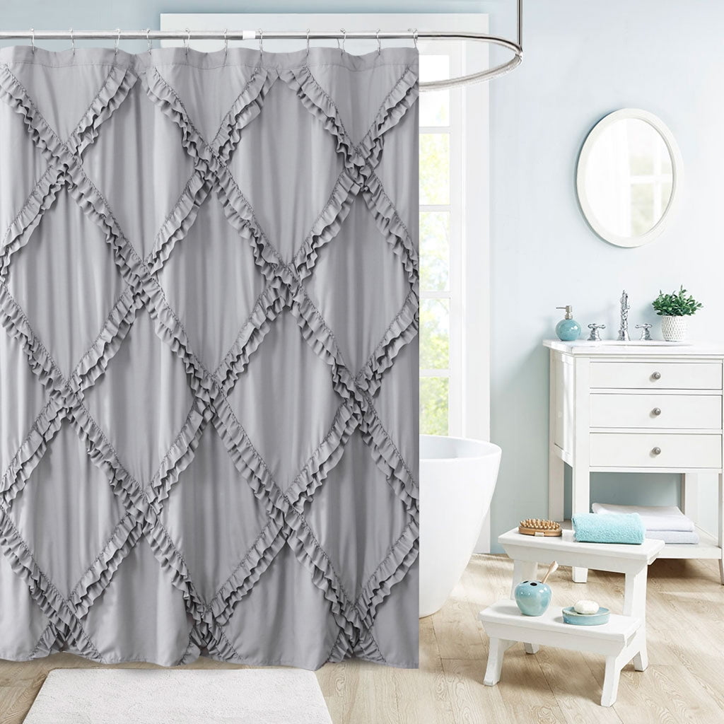 Evejk 1 Piece Gray Shower Curtain, Cloth Fabric, 72 x 72 inches