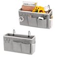 thumbnail image 1 of Loghot Bedside Caddybedside Storage Bag Hanging Organizer For Bunk And Hospital Beds Dorm Rooms Bed Rails Can Be Placed Glasses Books Mobile Phones Keys (2Pc Grey), 1 of 1