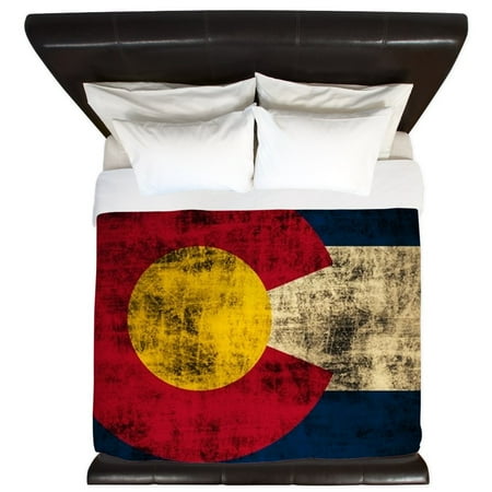 Flag Comforter CafePress - Vintage Grunge Colorado Flag - King Duvet Cover, Printed Comforter Cover, Unique Bedding, Microfiber ()