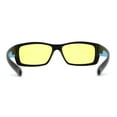thumbnail image 4 of Mens Driving Yellow Lens TAC 1.1 Polarized Wrap Soft Arm Sport Sunglasses Matte Black Blue, 4 of 4