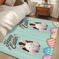 thumbnail image 5 of Happy Easter Area Rugs 2.7x5ft Easter Cute Bunny Cartoon Rabbits Colorful Eggs Green Floor Rug Non Slip Low Pile Ultra Soft Carpet for Entryway Indoor Bedroom Dining Room Under Table, 5 of 9