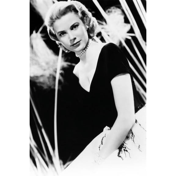 Grace Kelly Low Cut Black Dress 24X36 Poster