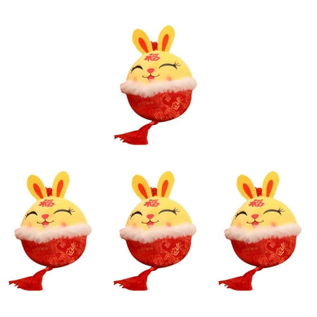 

NICEXMAS 4pcs Stuffed Rabbit Pendant Bunny Mascot Toy Hanging Zodiac Bunny Stuffed Bunny Pendant