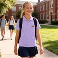 thumbnail image 3 of XUNKUSGA School Uniform For Girls and Boys Classic Turn-Down Collar Short Sleeve T Shirts with Chest Pocket and Trim Casual Solid Color Button Down Uniform Shirt for Boys,11 Years, 3 of 8