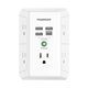 thumbnail image 1 of Regleta de pared USB POWERIVER con 5 tomas de CA y 4 puertos USB, 1680 J, 1 of 7