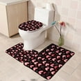 thumbnail image 5 of Costeam Premium Heart Pattern Bathroom 4 Piece Set，Shower Curtain And Bath Mat Kit For Valentine's Day Decor, 5 of 9