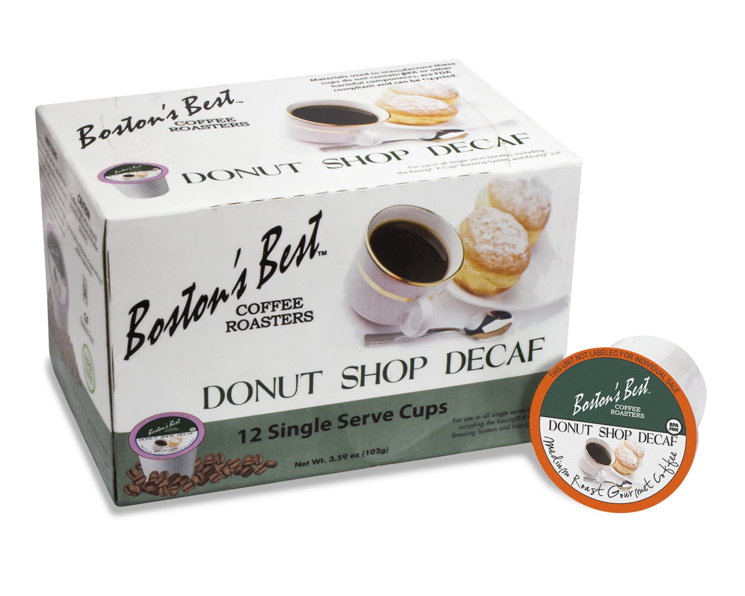 Donut Shop Decaf Gourmet Coffee by Bostons Best for 12 Cups Coffee