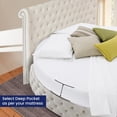 thumbnail image 3 of 500-TC Egyptian Cotton California King Round Bed Sheet Set – Fits 96" Diameter Mattress, 25-30" Deep Pocket – Solid White, California King 96" Diameter, 3 of 6